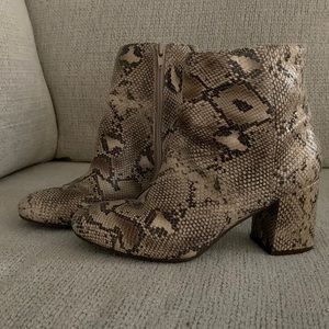 Faux Snakeskin booties- worn twice